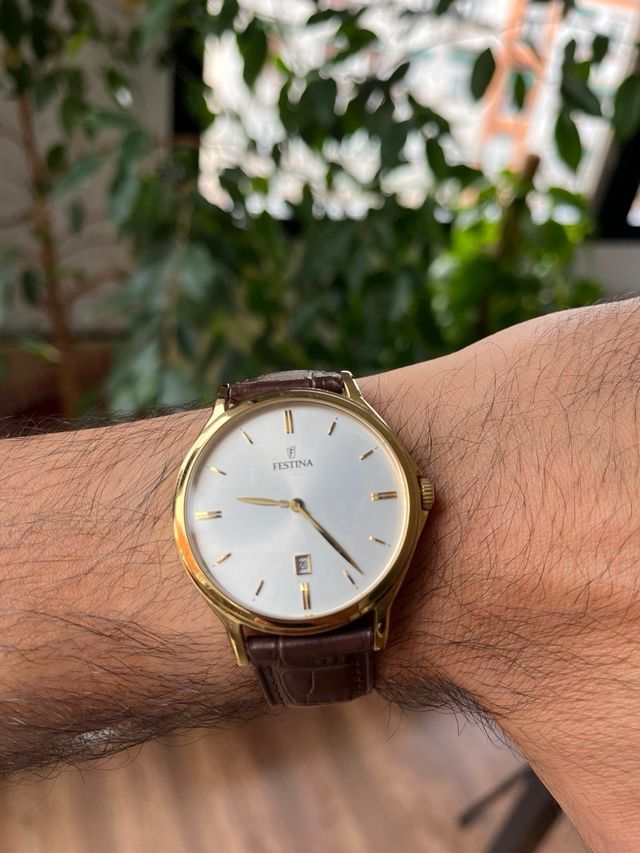 Reloj Festina F16747 Dorado Correa de piel