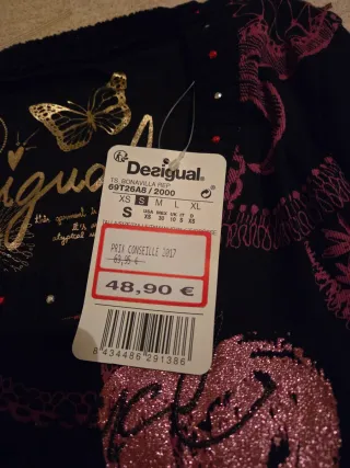 Jersey Desigual Corazones Negro Rosa
