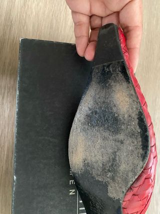 Sandalias Massimo dutti de piel con color rojo