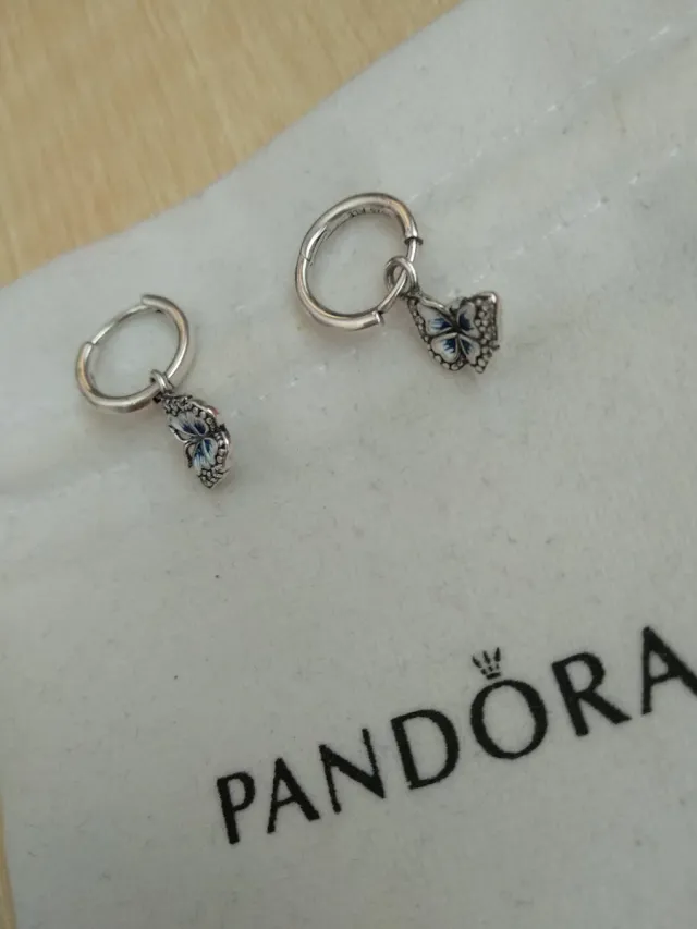 Pendientes Pandora Mariposa Azul Plata
