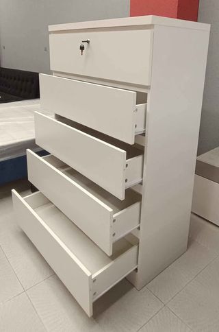 Cómoda Sinfonier Blanca 5 Cajones