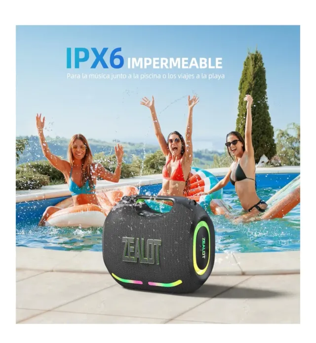 Altavoz Zealot Bluetooth Negro Multicolor