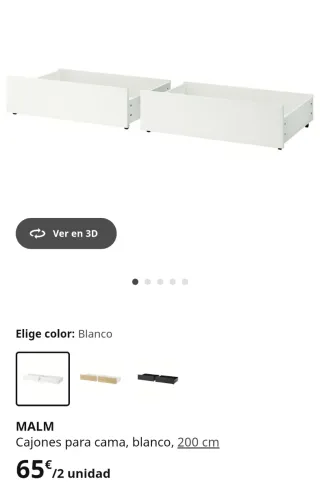 2 Cajones gris bajo cama MALM