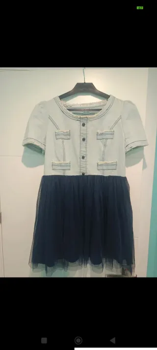 Vestido vaquero de tul azul