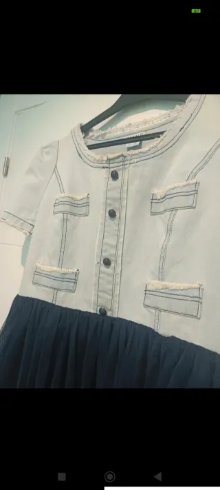 Vestido vaquero de tul azul