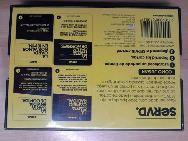 Juego de cartas SERVD PAREJAS