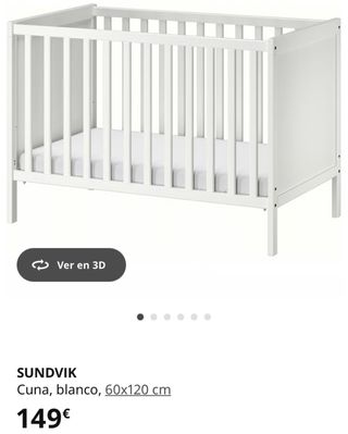 Cuna Ikea SUNDVIK blanca 60x120 cm
