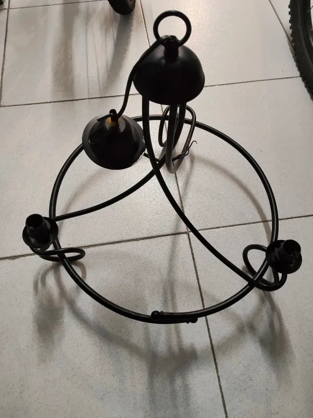 Lámpara de techo metal negra