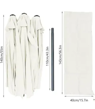 Sombrilla Rectangular VOUNOT Beige y Negro