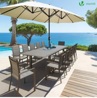 Sombrilla Rectangular VOUNOT Beige y Negro