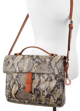 Bandolera Podium TOUS Beige/Marrón Piel Serpiente