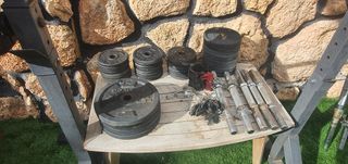 Máquina Multifuncional de Pesas y Banco barras