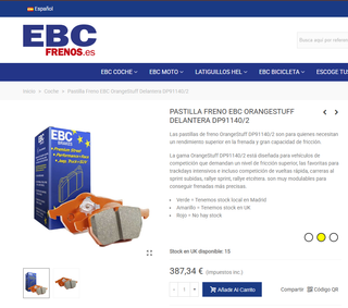 Pastillas de freno EBC Orange Stuff SEAT Leon