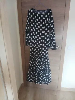 Vestido Flamenca Lunares Negro Talla Única