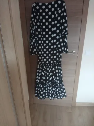 Vestido Flamenca Lunares Negro Talla Única