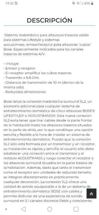 Bose SL2 Sistema Inalambrico