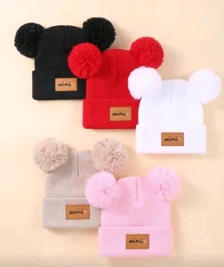 Gorro lana bebe pompón mini