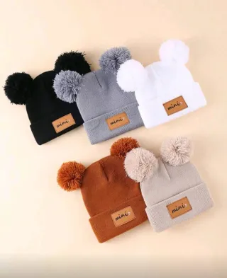 Gorro lana bebe pompón mini