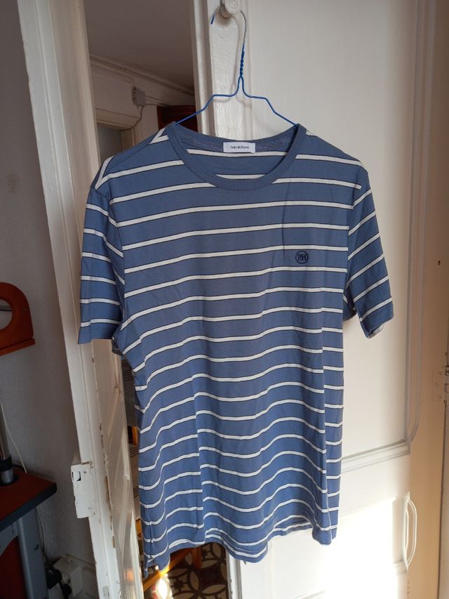 Camiseta Pedro del Hierro a rayas azul y blanca