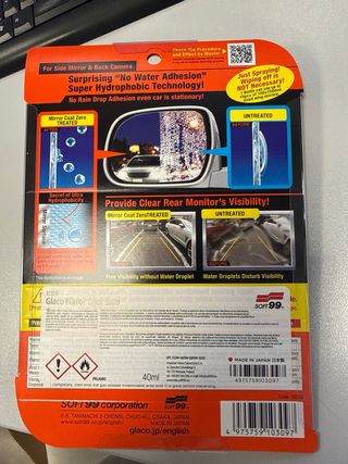 Glaco Repelente Retrovisores y Cámara
