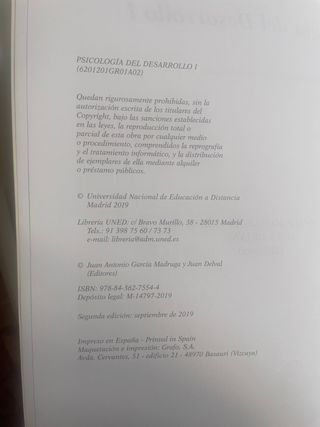 Psicología del desarrollo I (GRADO) (Spanish Ed...