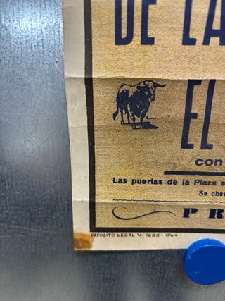 Cartel Toros Valencia 27 Junio 1970