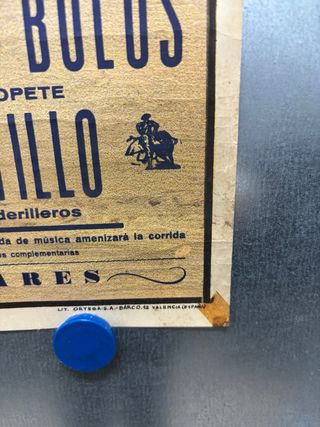 Cartel Toros Valencia 27 Junio 1970