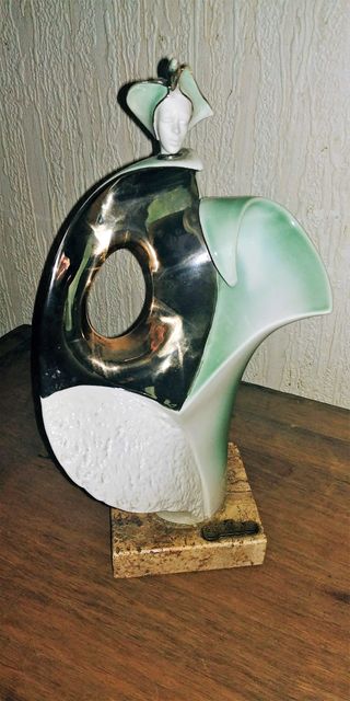 Figura Galos Porcelana y Oro