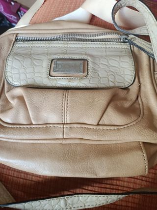 Bolso de mano mujer beige