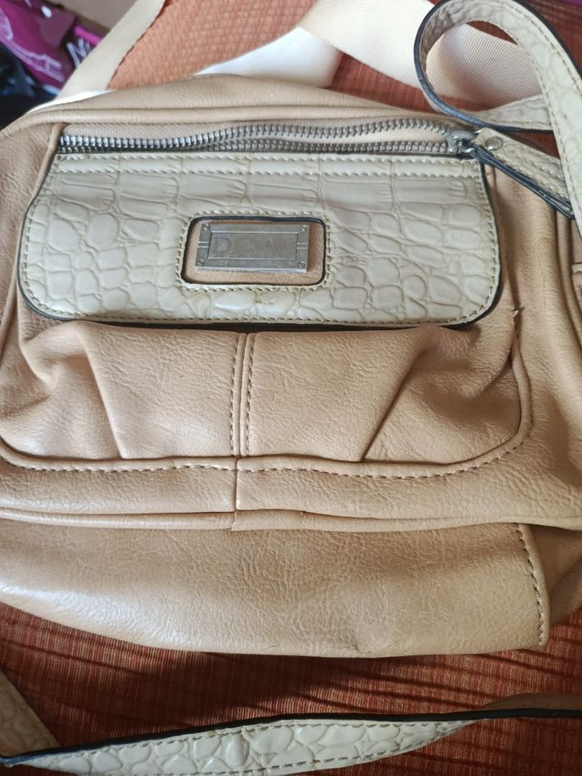 Bolso de mano mujer beige