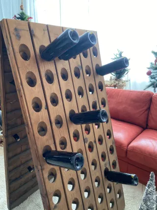 Botellero de madera para vino o Cava.