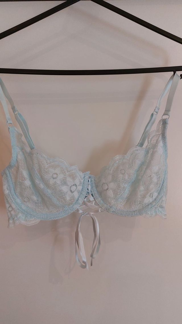 Sujetador azul claro encaje