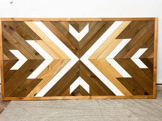 Cabecero de madera Mosaic estilo geométrico