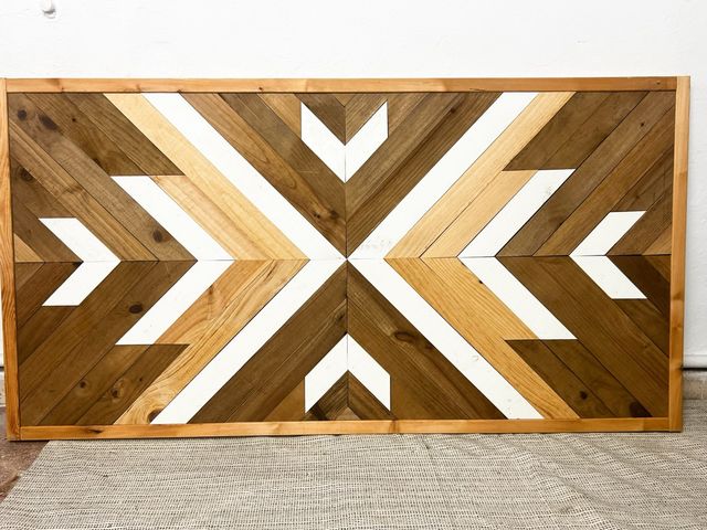 Cabecero de madera Mosaic estilo geométrico