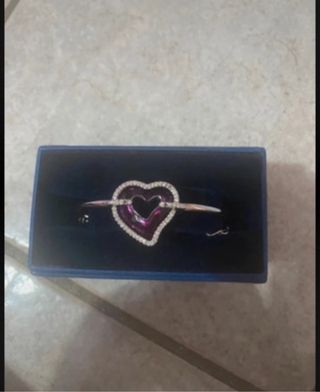 Braccialetto Swarovski Cuore Rosa e Argento