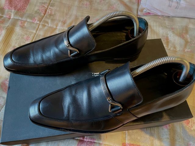 Mocasines BOSS Piel Negro Hebilla Cuero