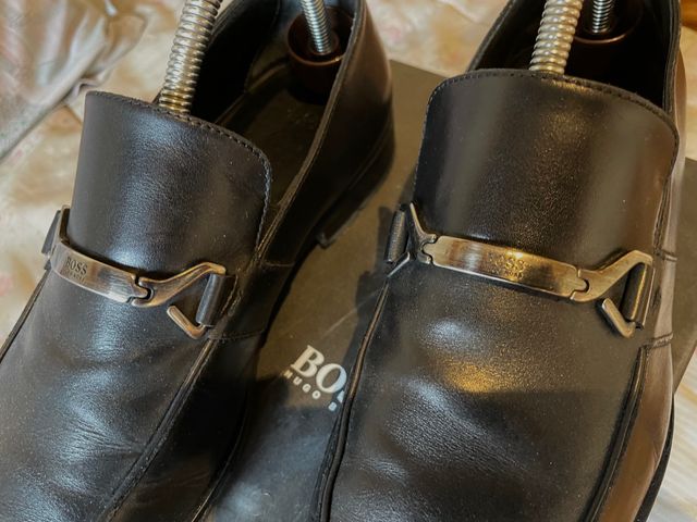 Mocasines BOSS Piel Negro Hebilla Cuero