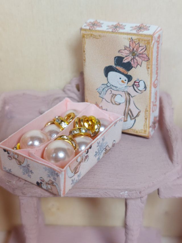 Caja Bolas Navidad 1:12 Casa Muñecas
