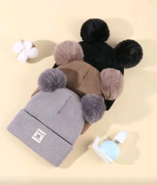 Gorro invierno bebé con pompón