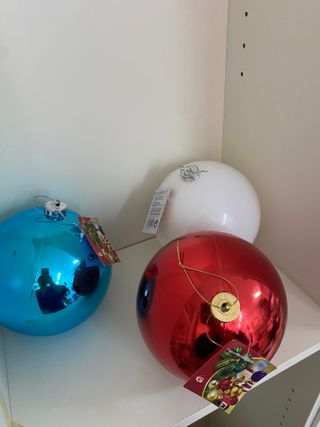 Bolas Navidad Grandes Azul y Plateado