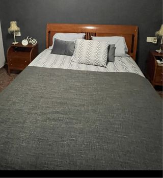 Cabecero de cama con bañera de cerezo con somier