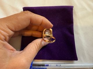 Anillo perla grande dorado