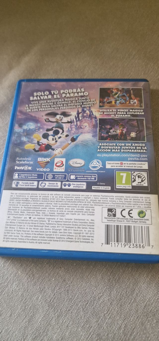 Epic Mickey 2 PS Vita El Retorno de Dos Héroes
