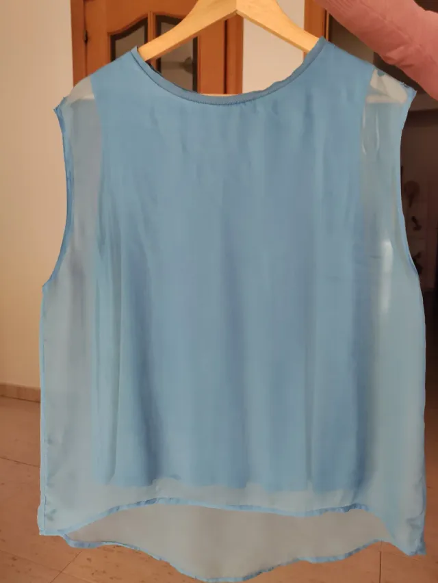 Camiseta sin mangas azul punto Roma