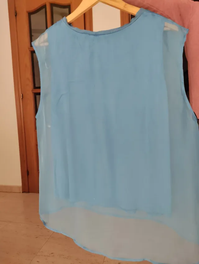 Camiseta sin mangas azul punto Roma