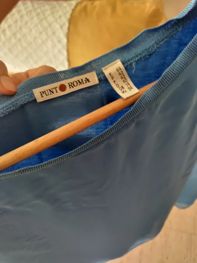 Camiseta sin mangas azul punto Roma