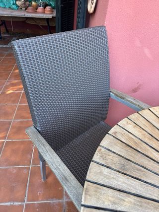 Conjunto mesa y 5 sillas jardín exterior