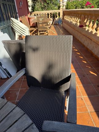 Conjunto mesa y 5 sillas jardín exterior