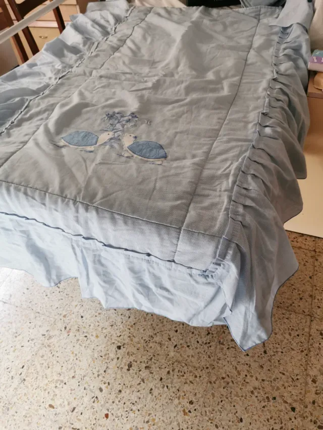 Colcha Cuna Tortugas y Flores