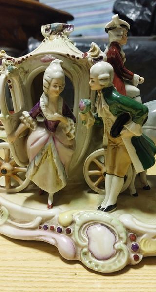 Carrozza porcellana Grafenthal con coppia cavalli